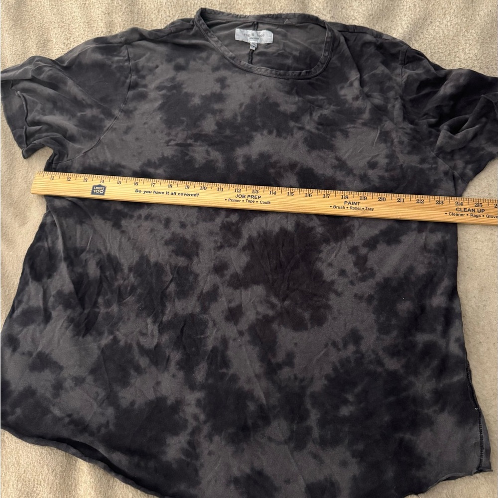 Rag & Bone Men’s Haydon Relaxed Linen Cotton Tie Dye Tee in Grey/Black Size XXL - Picture 5 of 8